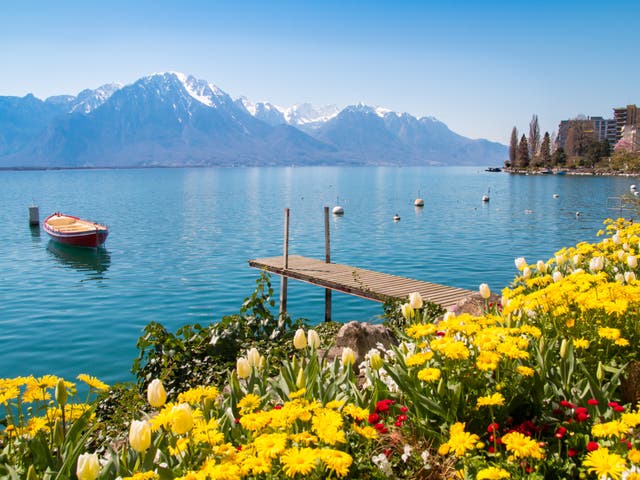 <p>Montreux offers an idyllic view of the Swiss Alps </p>